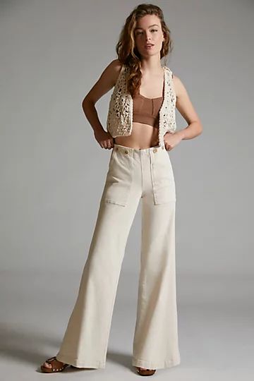 Pilcro High-Rise Wide-Leg Utility Trousers | Anthropologie (US)