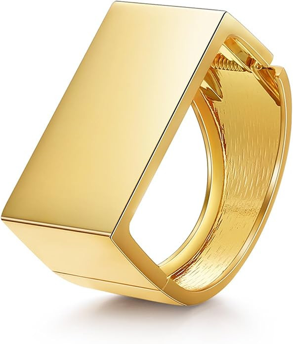Wide Cuff Chunky Gold Bracelets for Women Open Cuff Bangles Bling Rhinestone Wrist Cuff Bracelets... | Amazon (US)