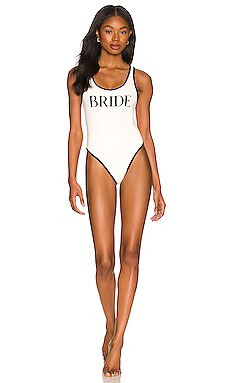 WeWoreWhat Piped Scoop One Piece in Off White Multi from Revolve.com | Revolve Clothing (Global)