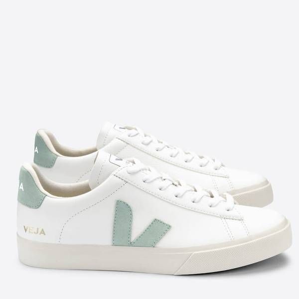 Veja Women's Campo Chrome Free Leather Trainers - Extra White/Matcha | Allsole (Global)