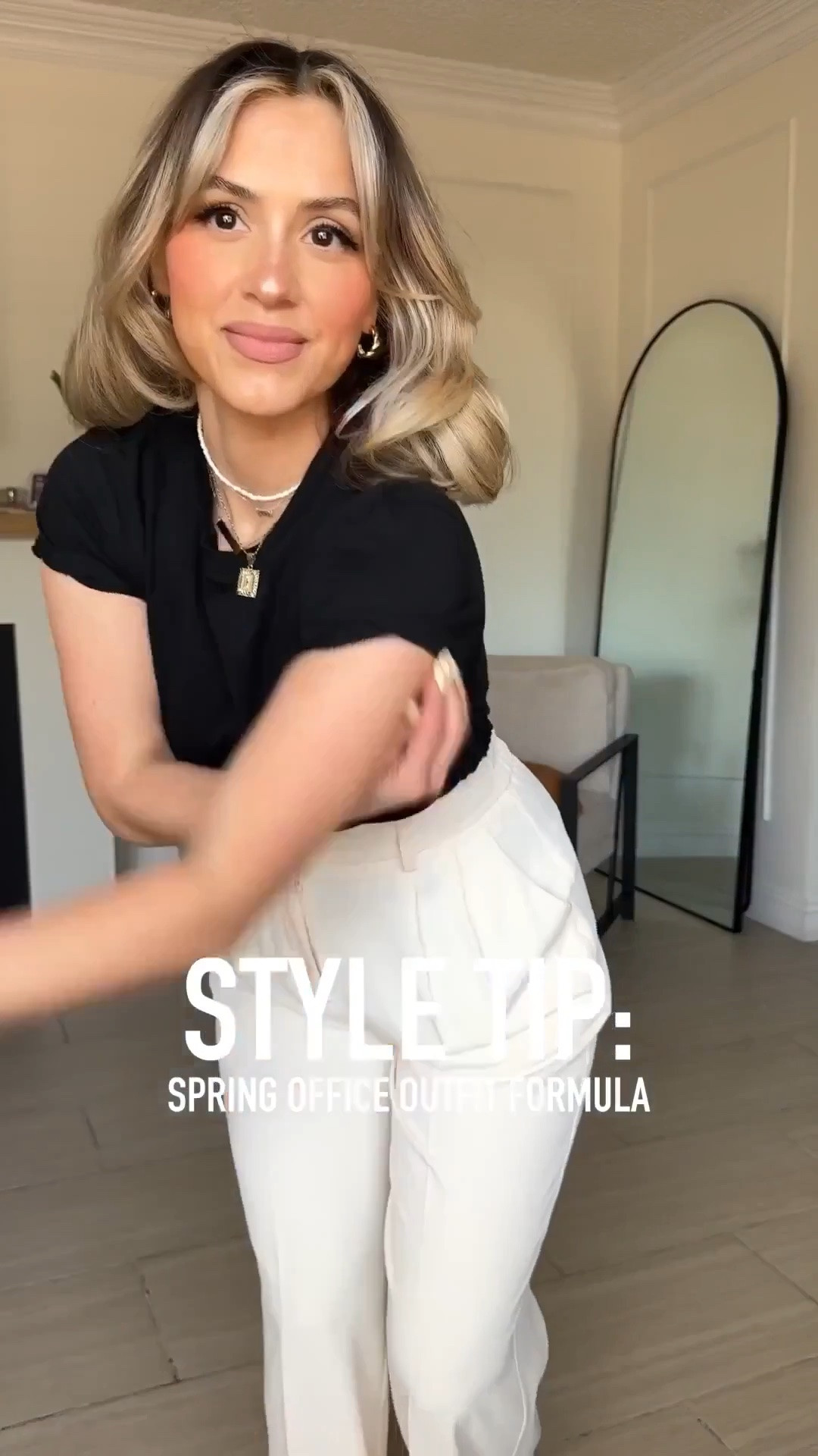 Office outfit formula for my corporate girlies 😍

✔️ the trousers are from the same brand, same size just different color. The first ones are in BEIGE the second ones are in LIGHT GREY. | I'm wearing them in SMALL LONG THIN (I'm 5'2) and I can wear them comfortably with a 3 inch heel or sneakers. 

✔️ I promise you that these crewneck T-shirts are not like the rest. These are good quality very nice T-shirts that look very professional. They're not vintagey they're not very thin. They are a nice crisp quality.

#LTKgrwm #LTKootd #LTKU