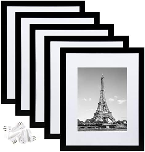 upsimples 11x14 Picture Frame Set of 5,Display Pictures 8x10 with Mat or 11x14 Without Mat,Wall G... | Amazon (US)