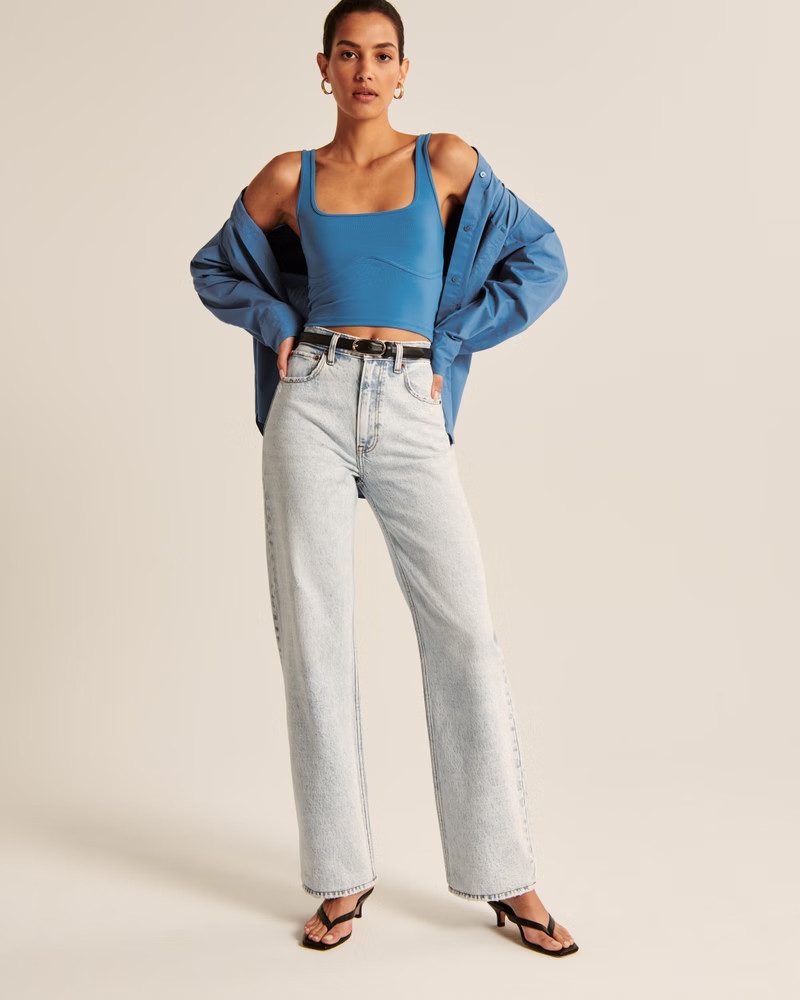 Women's Seamless Fabric Corset Squareneck Tank | Women's Tops | Abercrombie.com | Abercrombie & Fitch (US)