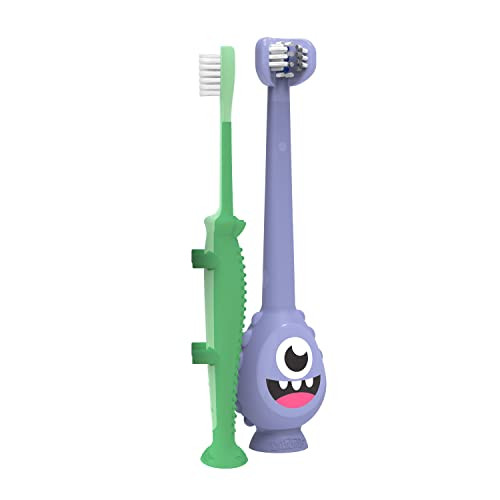 Dr. Brown's ToothScrubber Toddler Toothbrush, Monster and Crocodile, 2-Pack | Amazon (US)