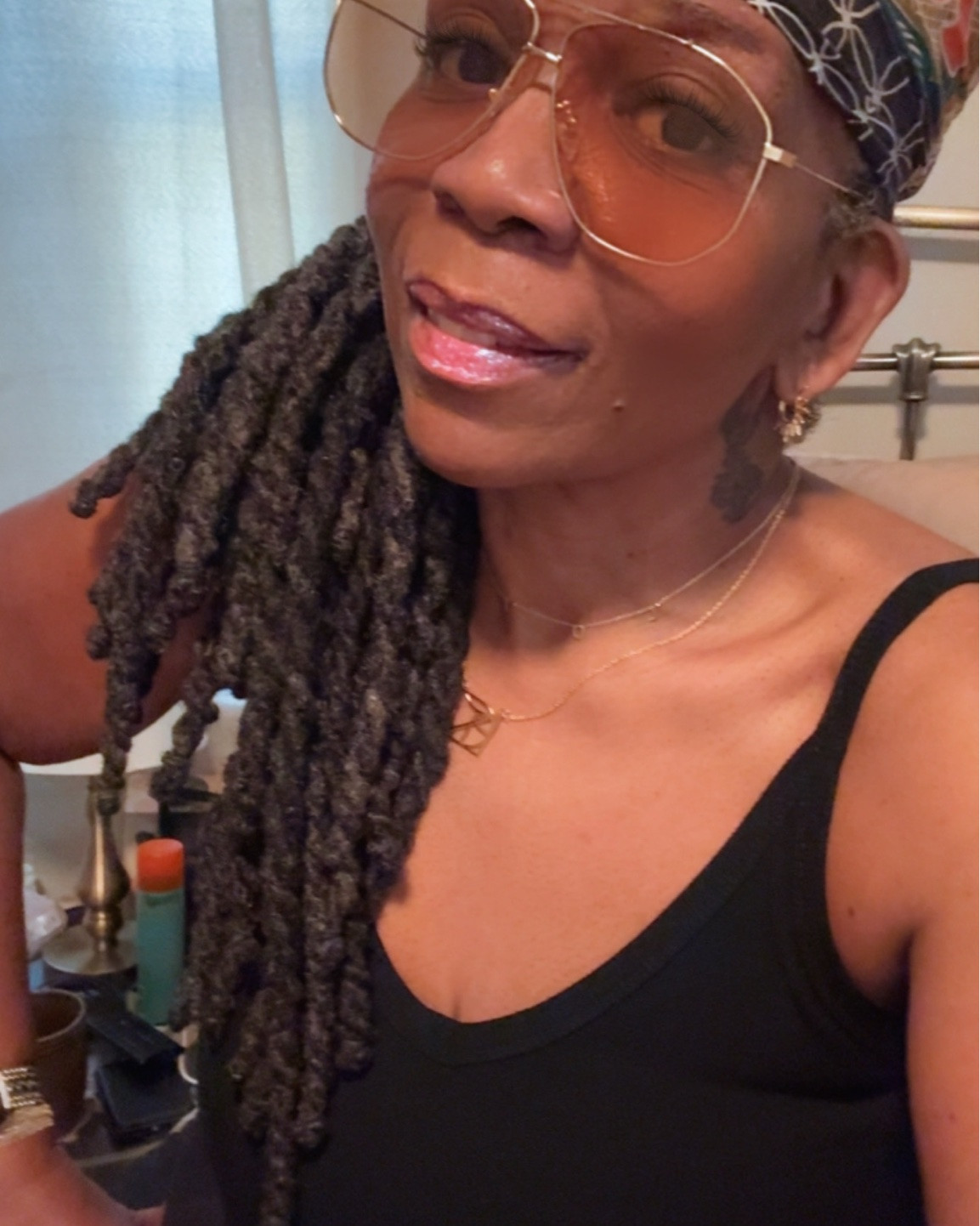 Sometimes the styling is in the details.  Faves: a bandana in an unexpected print, aviators and gold jewelry def stand out ✨

#LTKdayinmylife #LTKootd #LTKOver40