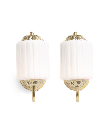 2pk 10.5x5.5x11 Vintage Glass Rechargeable Wall Sconces | Marshalls