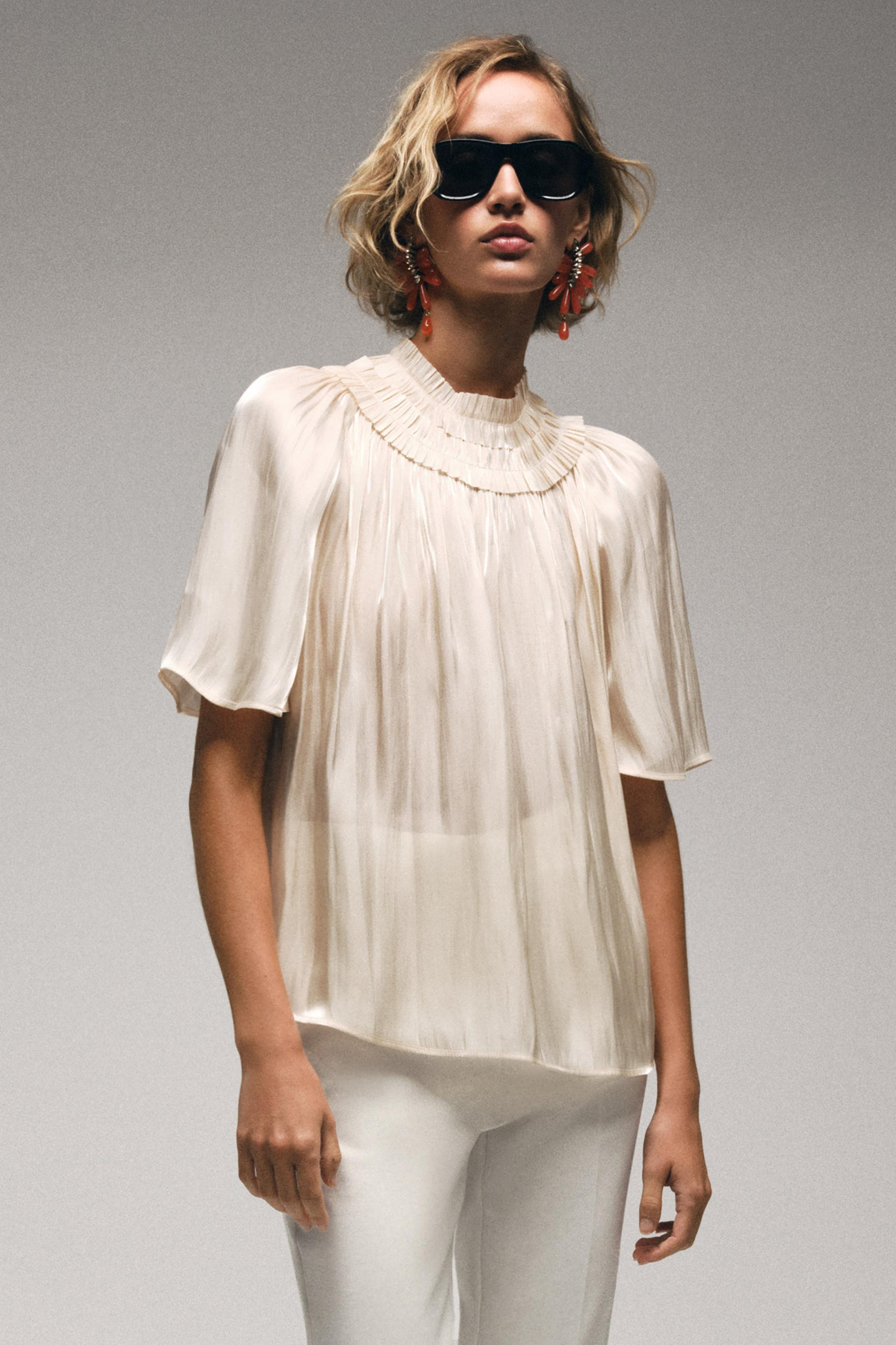 SHIMMER EFFECT BLOUSE | Zara UK