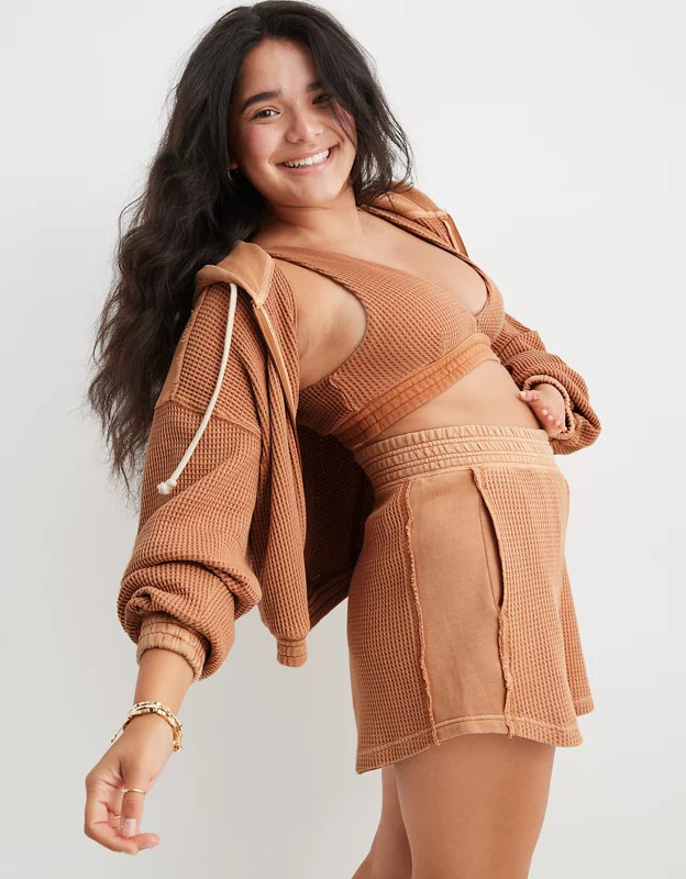 Aerie High Waisted Waffle Short | American Eagle Outfitters (US & CA)