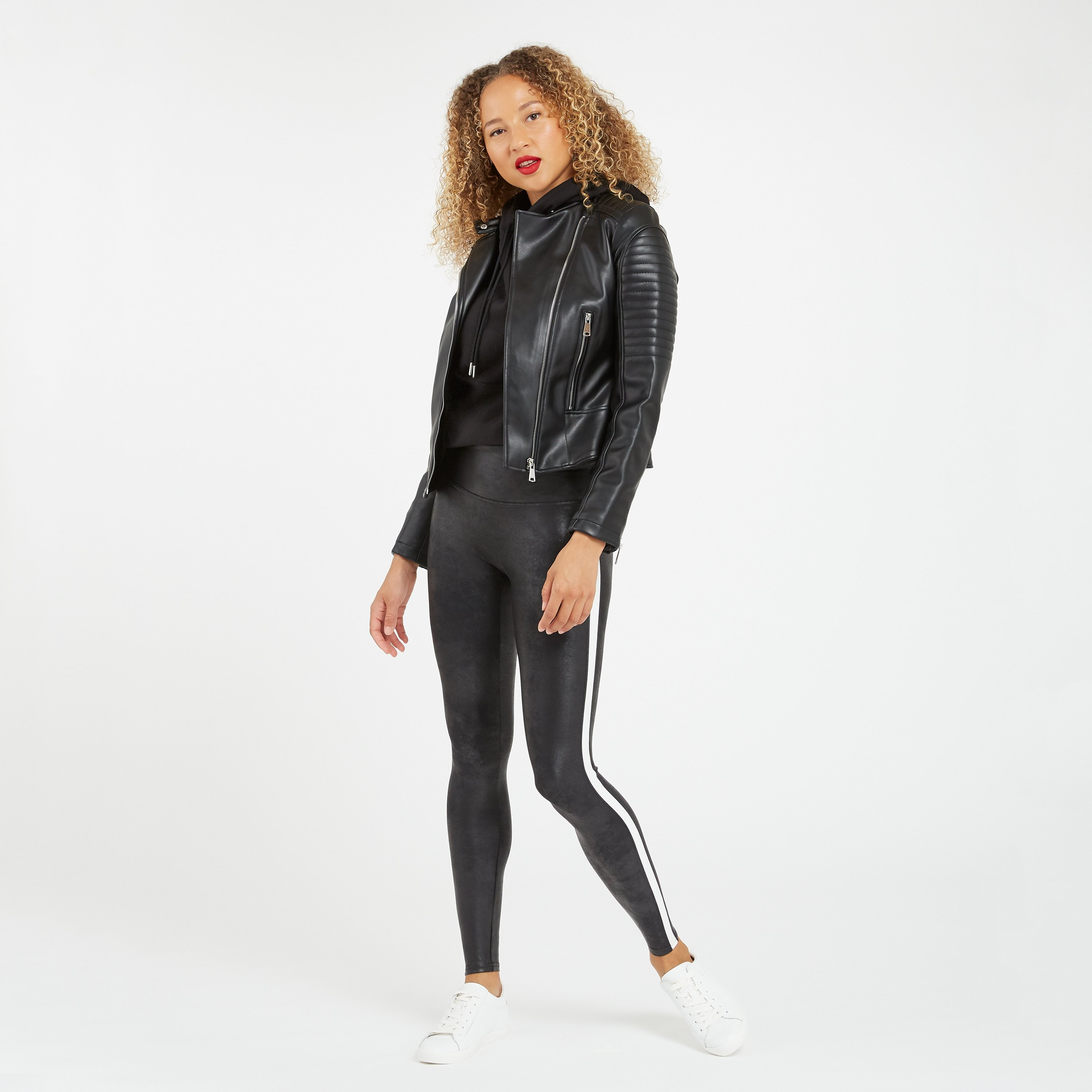 Faux Leather Side Stripe Leggings | Spanx