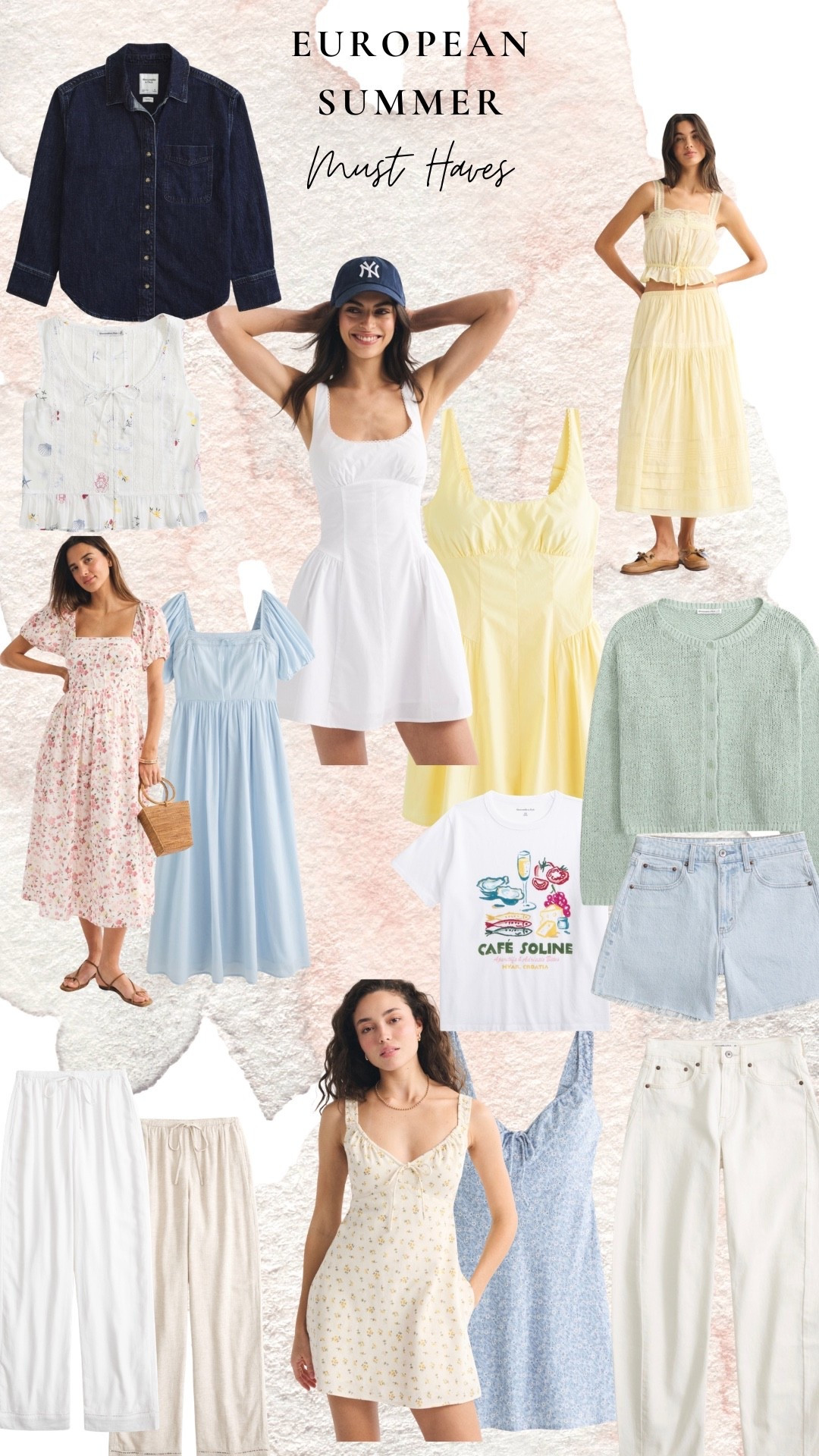 European summer is calling and Abercrombie just dropped everything you need to answer. We’re talking soft pastels, effortless silhouettes, and pieces that go straight from a morning market to a rooftop dinner without missing a beat. I pulled together my top picks from the new arrivals and linked them all below.
The floral midi, the butter yellow two-piece set, and that white mini are already at the top of my list. The Café Soline graphic tee is such a fun nod to the whole aesthetic, and the sage green cardigan is the layering piece you’ll reach for every single evening.

#Abercrombie #AbercrombieAndFitch #LTKfashion #LTKstyletip #LTKsummer #EuropeanSummer #SummerStyle2026 #SummerOutfits #VacationOutfit #SummerDresses #PastelFashion #AbercrombieDresses #OOTDinspo #SummerCapsuleWardrobe #LTKfinds #StyleInspo #WhatIWore #SummerFashion #AbercrombieHaul #TravelOutfit​​​​​​​​​​​​​​​​

Abercrombie new arrivals, Abercrombie summer 2026, European summer outfits, Abercrombie dresses, pastel summer fashion, summer vacation outfits, Abercrombie midi dress, Abercrombie linen pants, cute summer dresses 2026, Abercrombie floral dress, white summer dress, yellow mini dress, summer capsule wardrobe, LTK fashion finds, affordable summer style, vacation outfit ideas, Abercrombie cardigan, summer aesthetic outfits, what to wear in Europe, Abercrombie & Fitch women