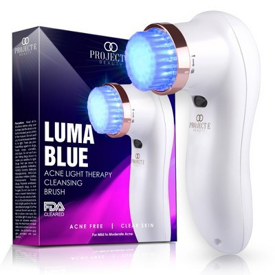 Luma Blue Acne Light Therapy Cleansing Brush by Project E Beauty | Acne Skincare Routine | Exfoliating Brush | Pore Cleansing | 3-Minute Treatment | Target