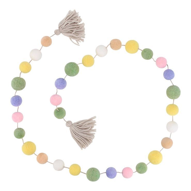 6' Easter Pom Pom Decorative Wall Garland Multicolor - Spritz™ | Target