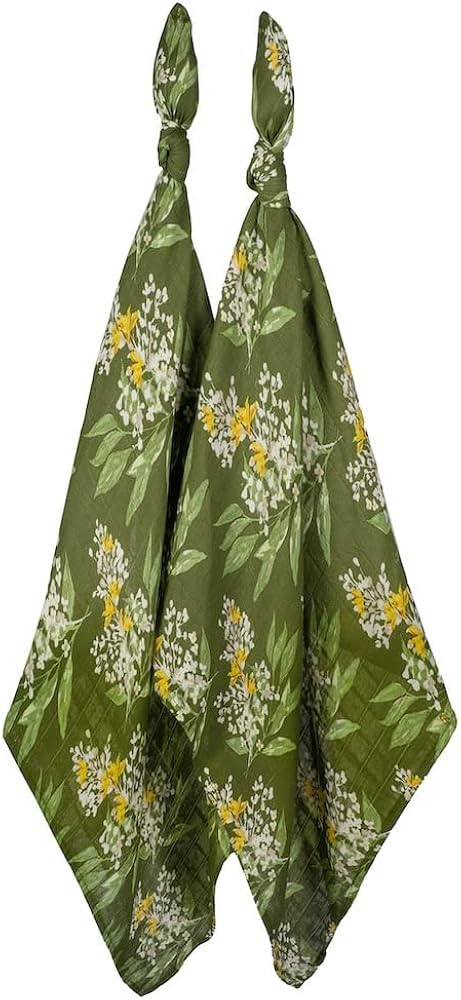 Milkbarn Baby Burp Cloth 23 in x 23 (Green Floral) | Amazon (US)