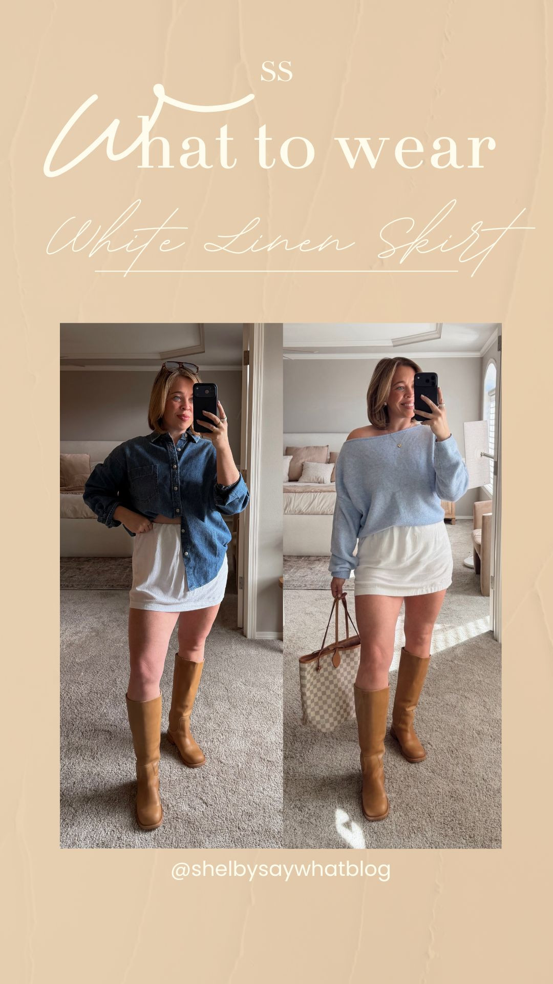 Midsize Spring Outfits | How to style a white linen skirt | Size 10 | M/L | 5'4" 

 #LTKootd #LTKSeasonal #LTKMidsize