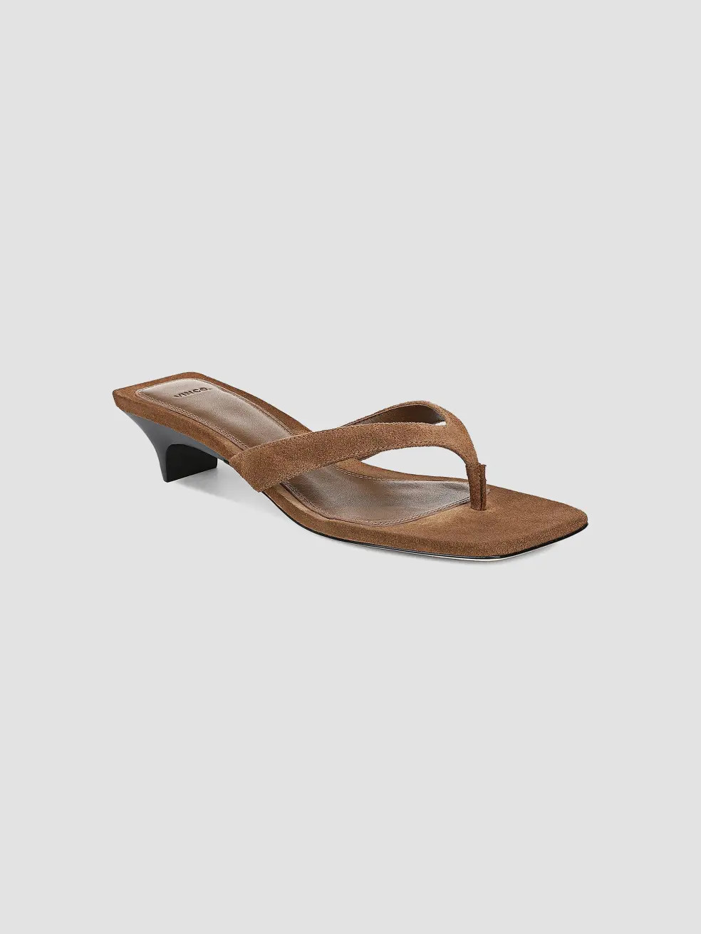 Women's San Juan Suede Kitten Heel Thong Sandals - Elmwood - Size 7 | Saks Fifth Avenue