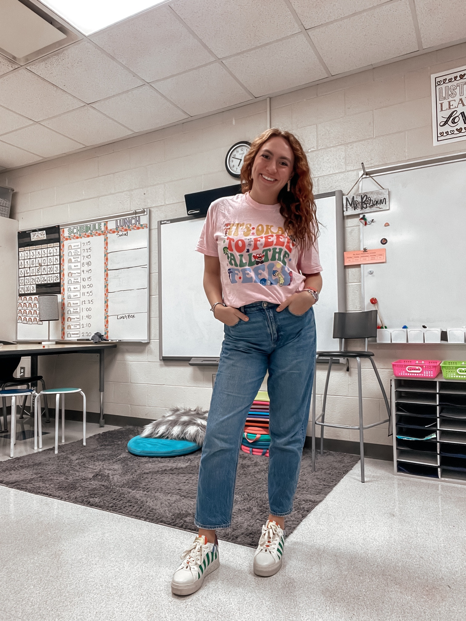 Teacher outfit, teacher style, teacher fashion, teacher shirt, teacher tee, teacher t-shirt, fun sneakers, casual workwear, back to school outfit

#LTKShoeCrush #LTKWorkwear #LTKFindsUnder100
