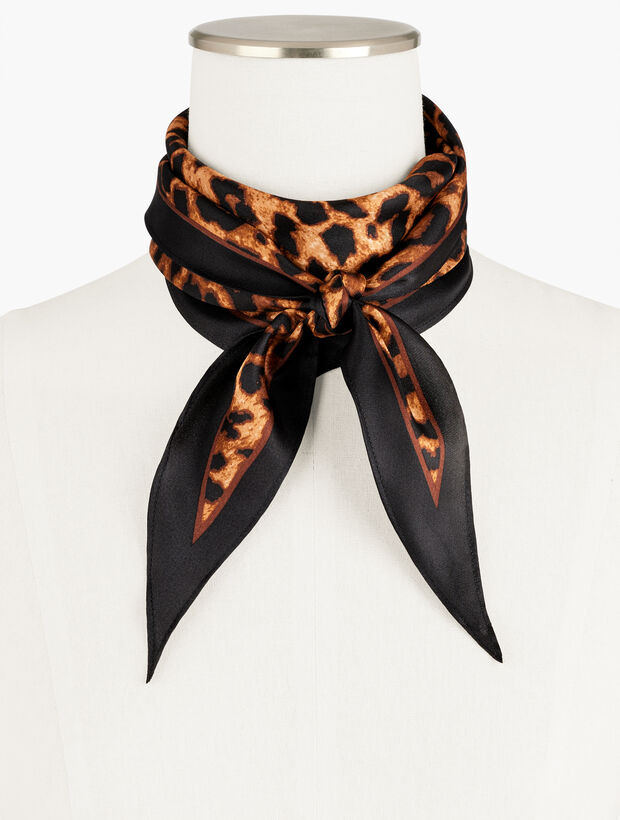 Leopard Silk Diamond Scarf | Talbots