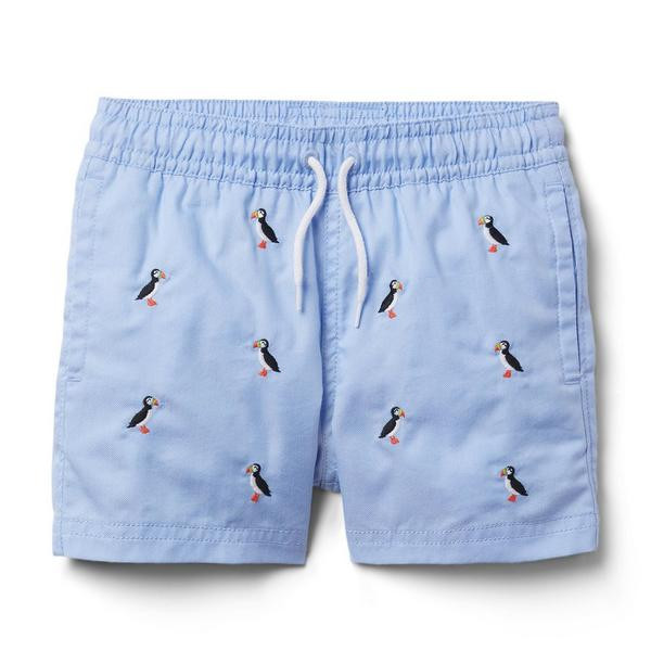 Embroidered Puffin Swim Trunk | Janie and Jack