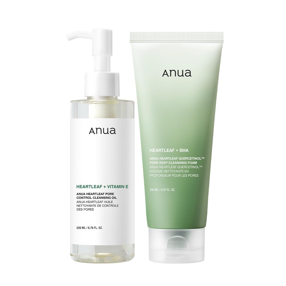 Anua Double Cleanser Duo for Facial Cleansing : Heartleaf Pore Control Cleansing Oil & Heartleaf ... | Amazon (US)