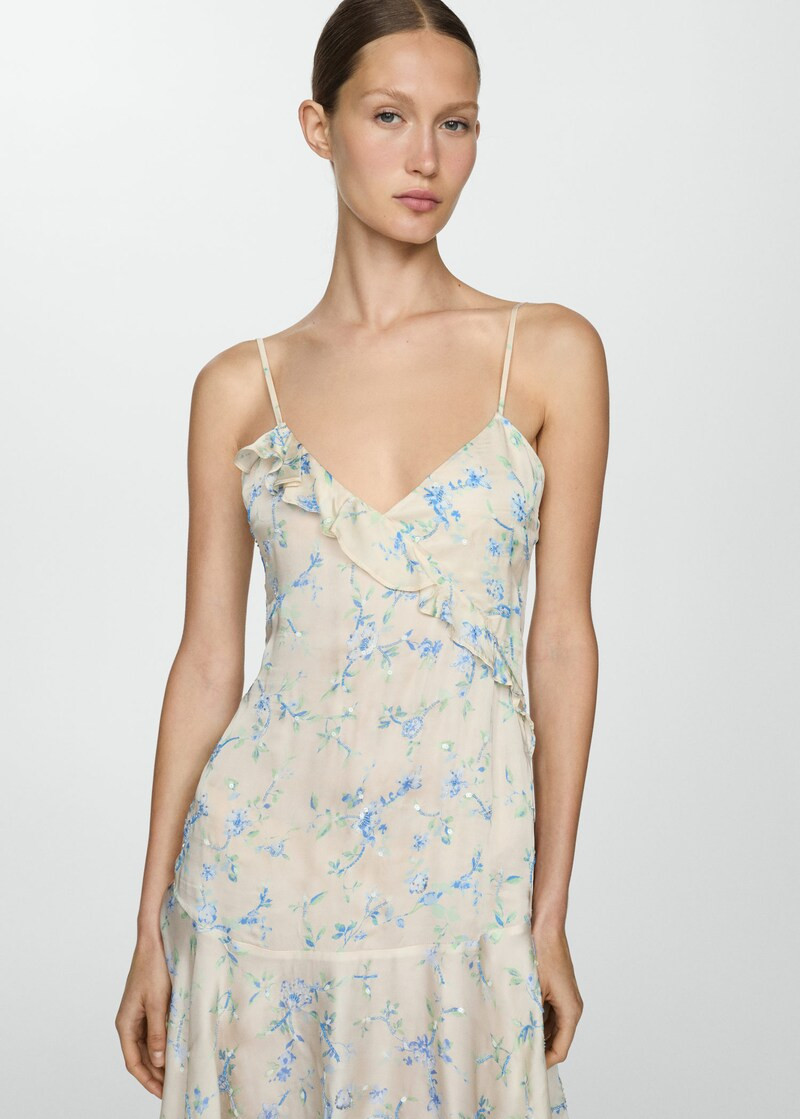 Printed dress with balloon sleeves  -  Women | Mango USA | MANGO (US)