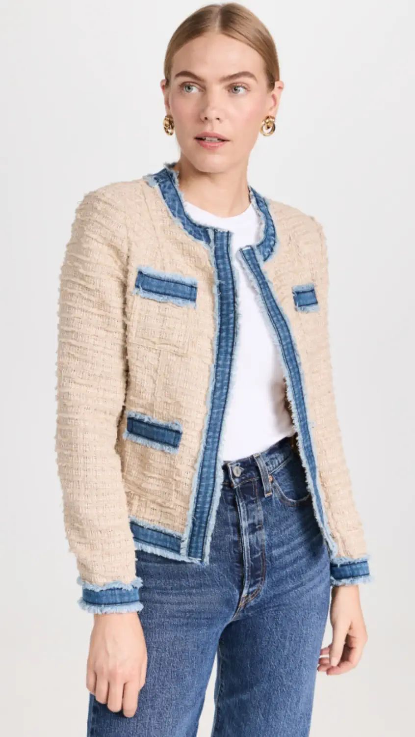 Agnes Tweed Denim Jacket | Shopbop