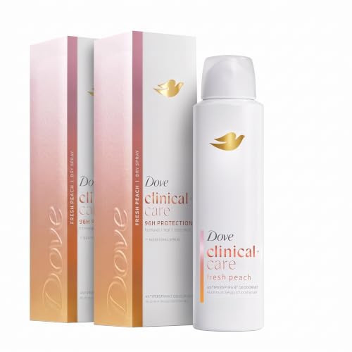 Dove Clinical + Care Antiperspirant Deodorant Dry Spray for Women Fresh Peach with Nourishing Serum 3.8 oz (Pack of 2) | Amazon (US)