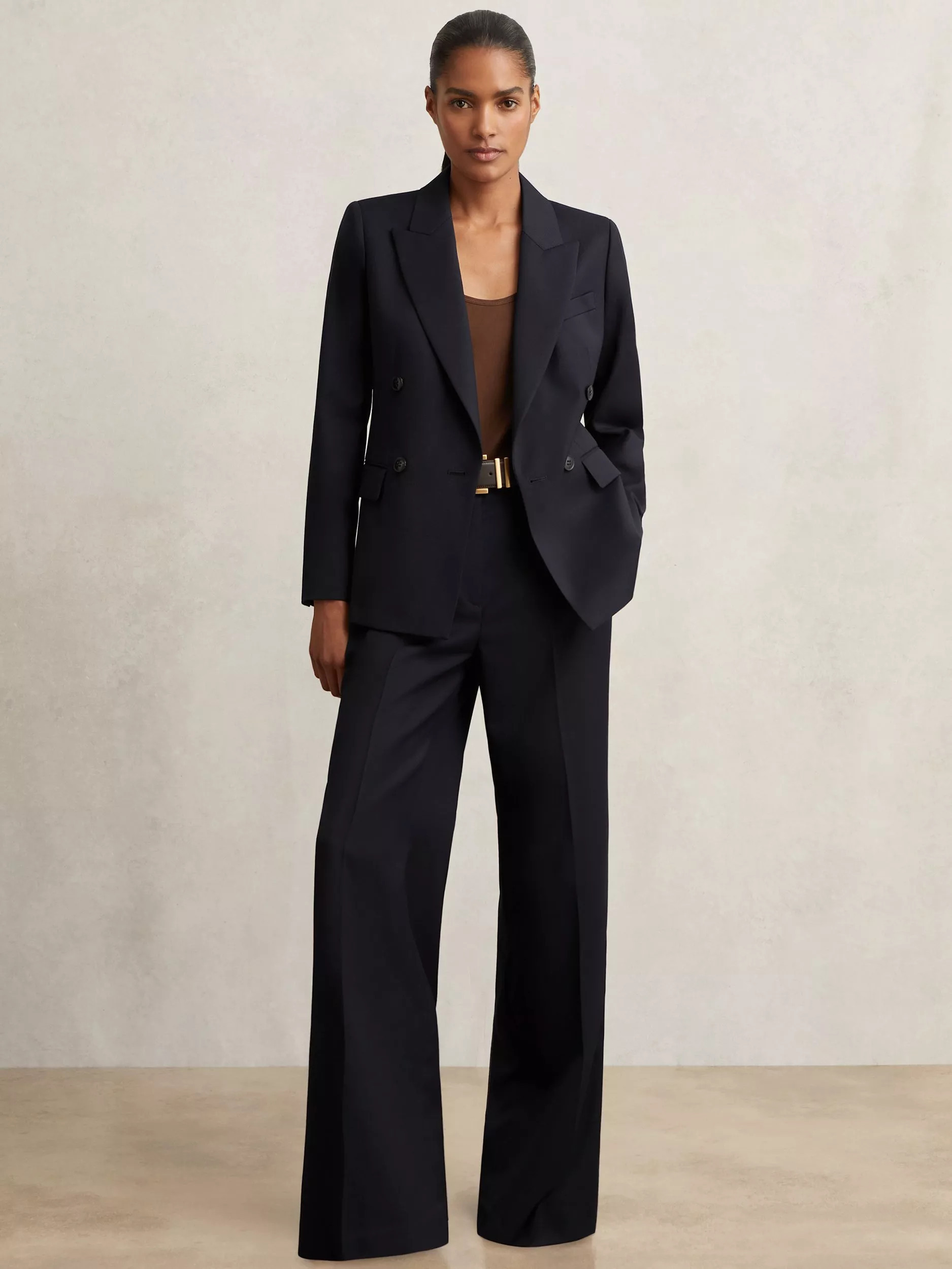 Reiss Petite Haisley Single Breasted Suit Blazer, Black | John Lewis (UK)