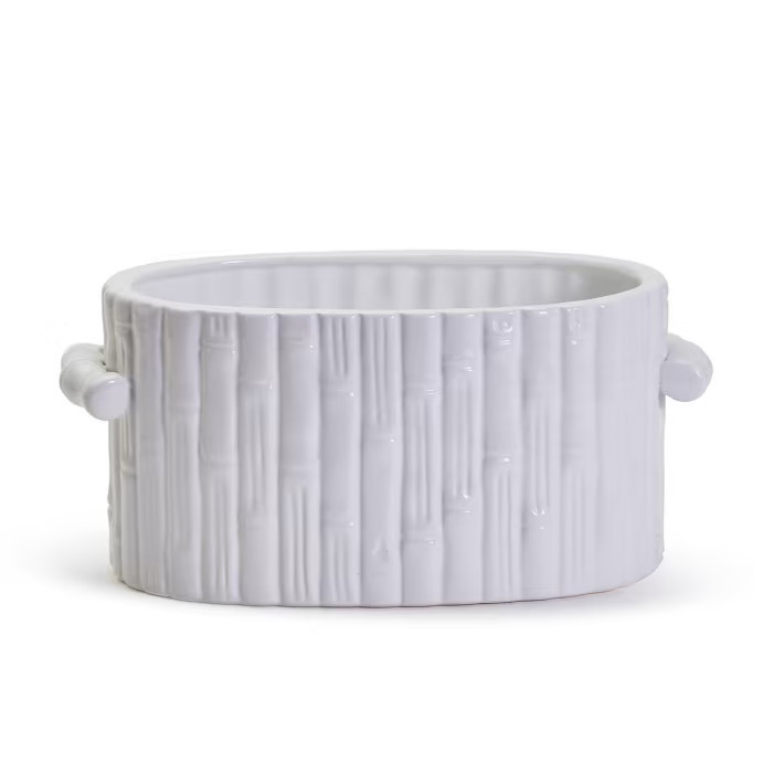 Hampton Ceramic Bamboo-Style Cachepot | Ross-Simons