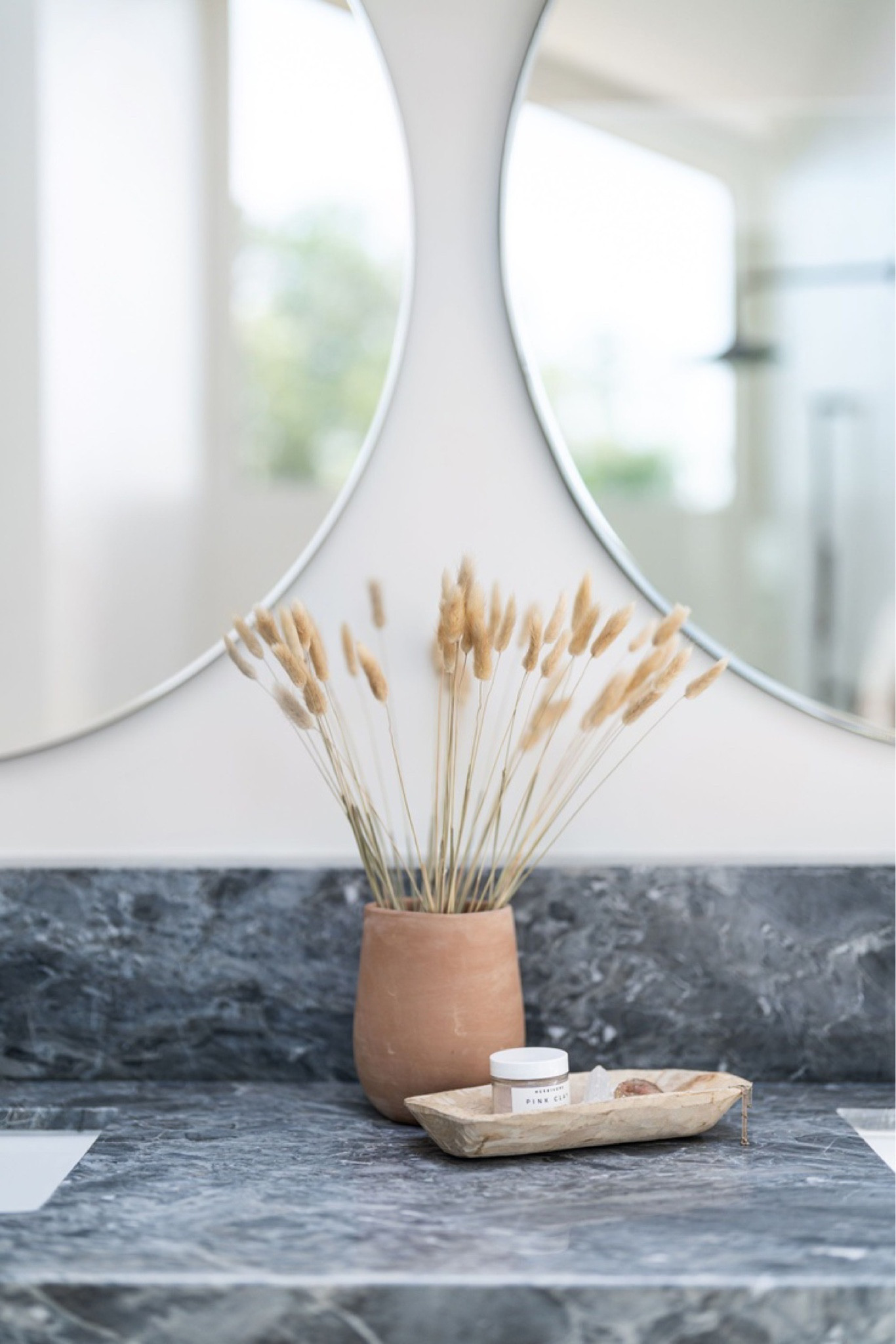 Pretty bathroom decor moment!

Frameless round mirror, terracotta vase, wooden tray.

Bathroom decor, bathroom styling, bathroom accessories, home accessories, home finds, home decor, minimal decor. 

#LTKFind #LTKhome #LTKunder100