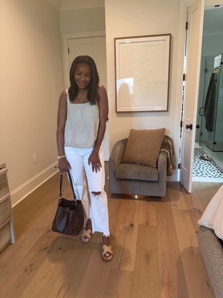 White denim 🤍 wearing a 6 so they’re oversized & a small in the top

White denim outfit, summer outfit, casual summer outfit, casual spring outfit, casual outfit, mom outfit, mom style, mama outfit, mama style 

#LTKfindsunder50 #LTKfindsunder100