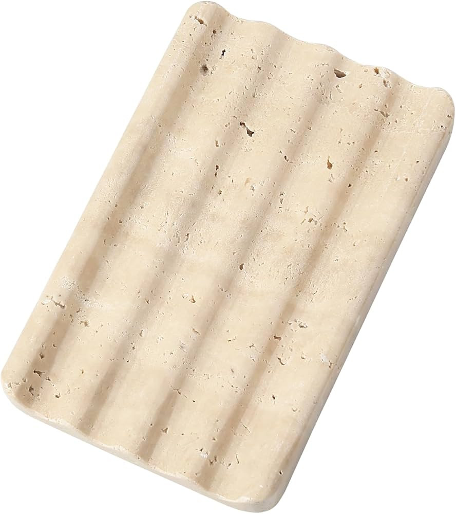 Koville Natural Travertine Soap Dish for Bathroom Shower, Marble Soap Tray Travertine Dish for Ba... | Amazon (US)