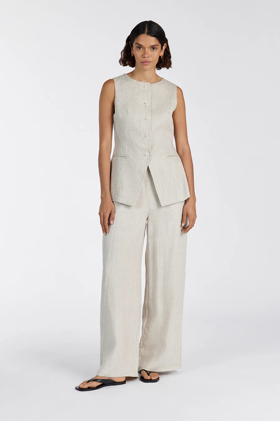 GINA NATURAL LINEN WAIST PANT | DISSH
