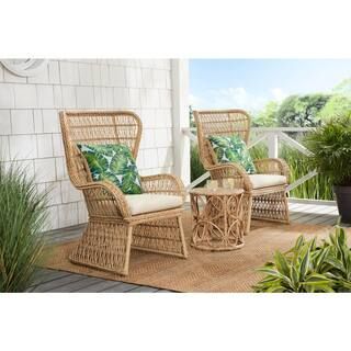 StyleWell Coco Breeze 3-Piece Brown Wicker Outdoor Seating Set with Beige Cushions FRS60745-ST-1 ... | The Home Depot