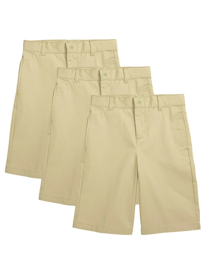 3-Pack Boy's Stretch Slim Fit School Uniform Twill Shorts (4-20) - Walmart.com | Walmart (US)