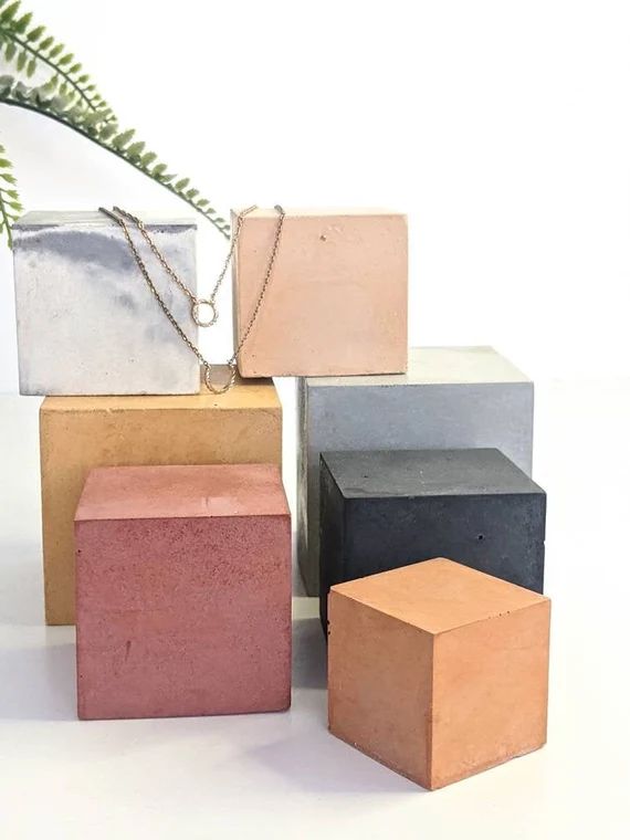 CUBE Concrete Display  18 Colours  Square Concrete Block  | Etsy | Etsy (US)