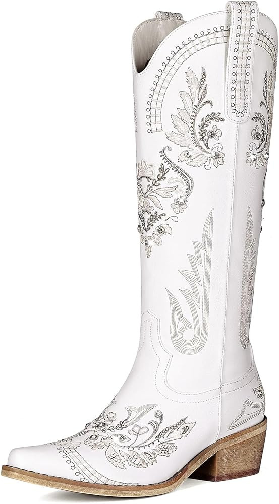 Lumeheel Cowboy Boots for Women - Knee High Western Cowgirl Boots, Sparkly Rhinestone Retro Count... | Amazon (US)