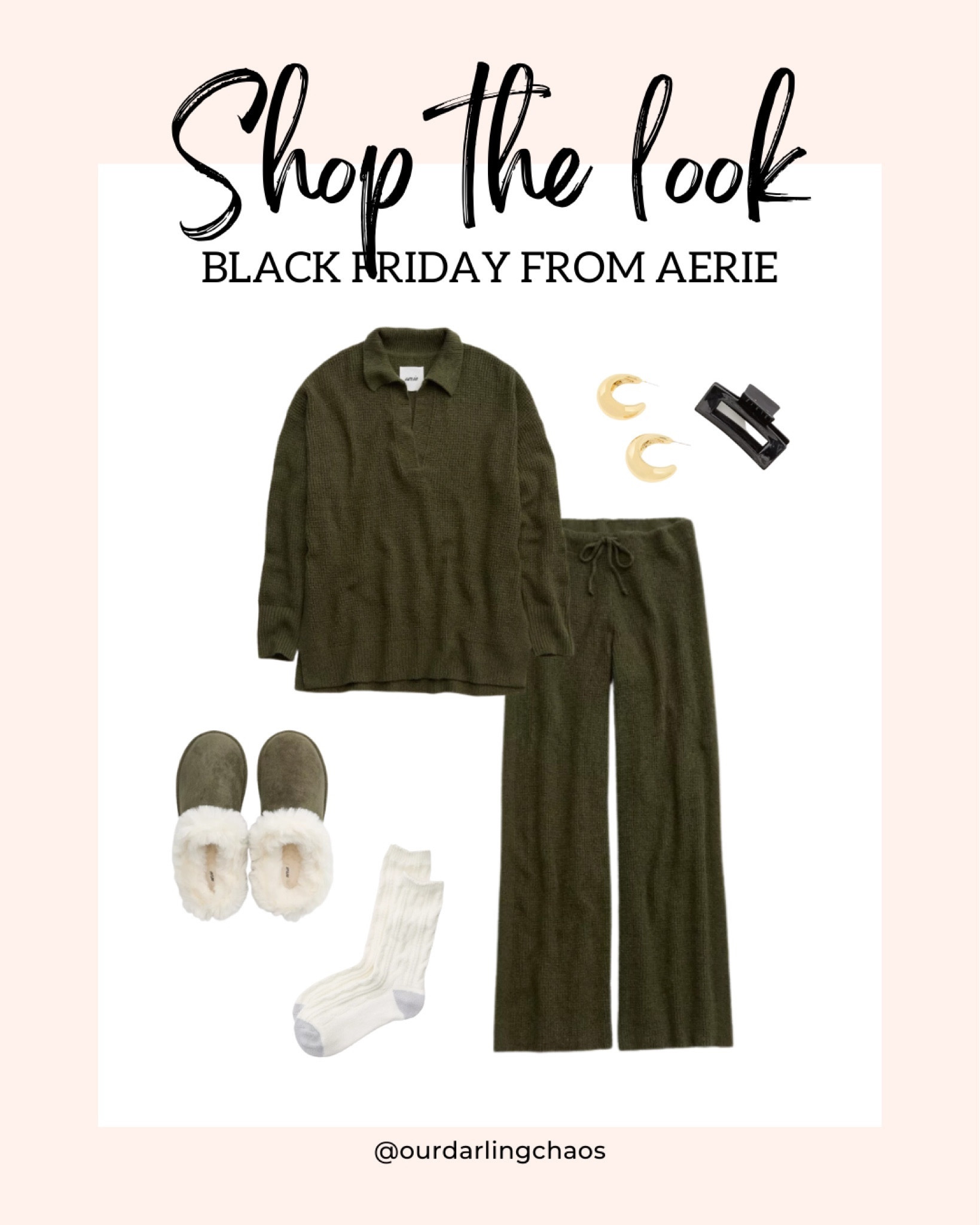 Nothing wrong with being comfy this holiday season!🥰 This outfit is all from the Aerie Black Friday sale!🖤
Love this matching set and it’s so soft and comfy! This would be great for lounging around the house and when you need to relax from all the holiday festivities!🎄🎁

#LTKCyberWeek #LTKHoliday #LTKfindsunder100