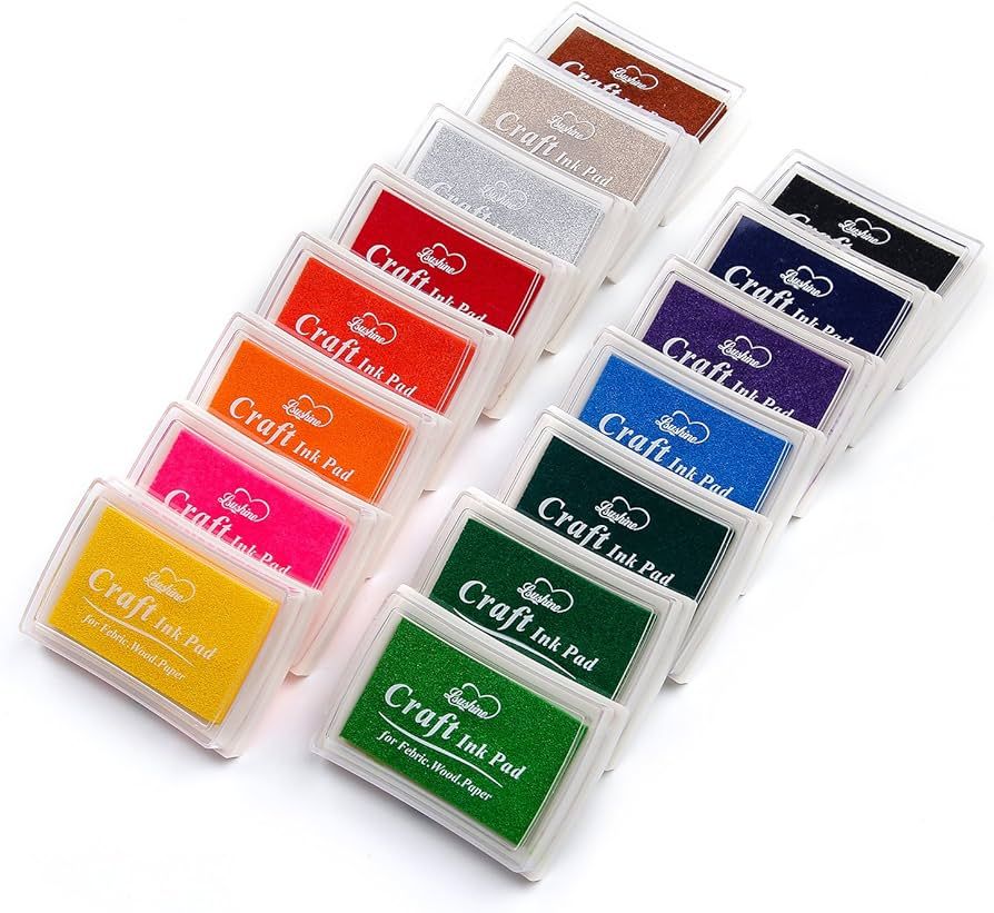 Craft Ink Pad Stamps Partner DIY Color,15 Color Craft Ink Pad for Stamps, Paper, Wood Fabric (Pac... | Amazon (US)