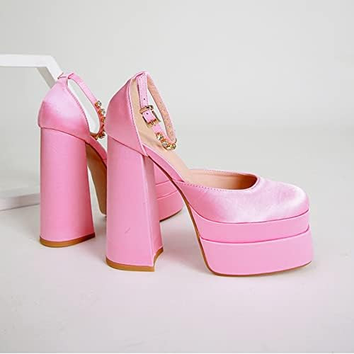 Womens Open Toe Chunky Heel Rhinestone Ankle Strap Heeled Sandals High Heel Dress Sandals Platfor... | Amazon (US)