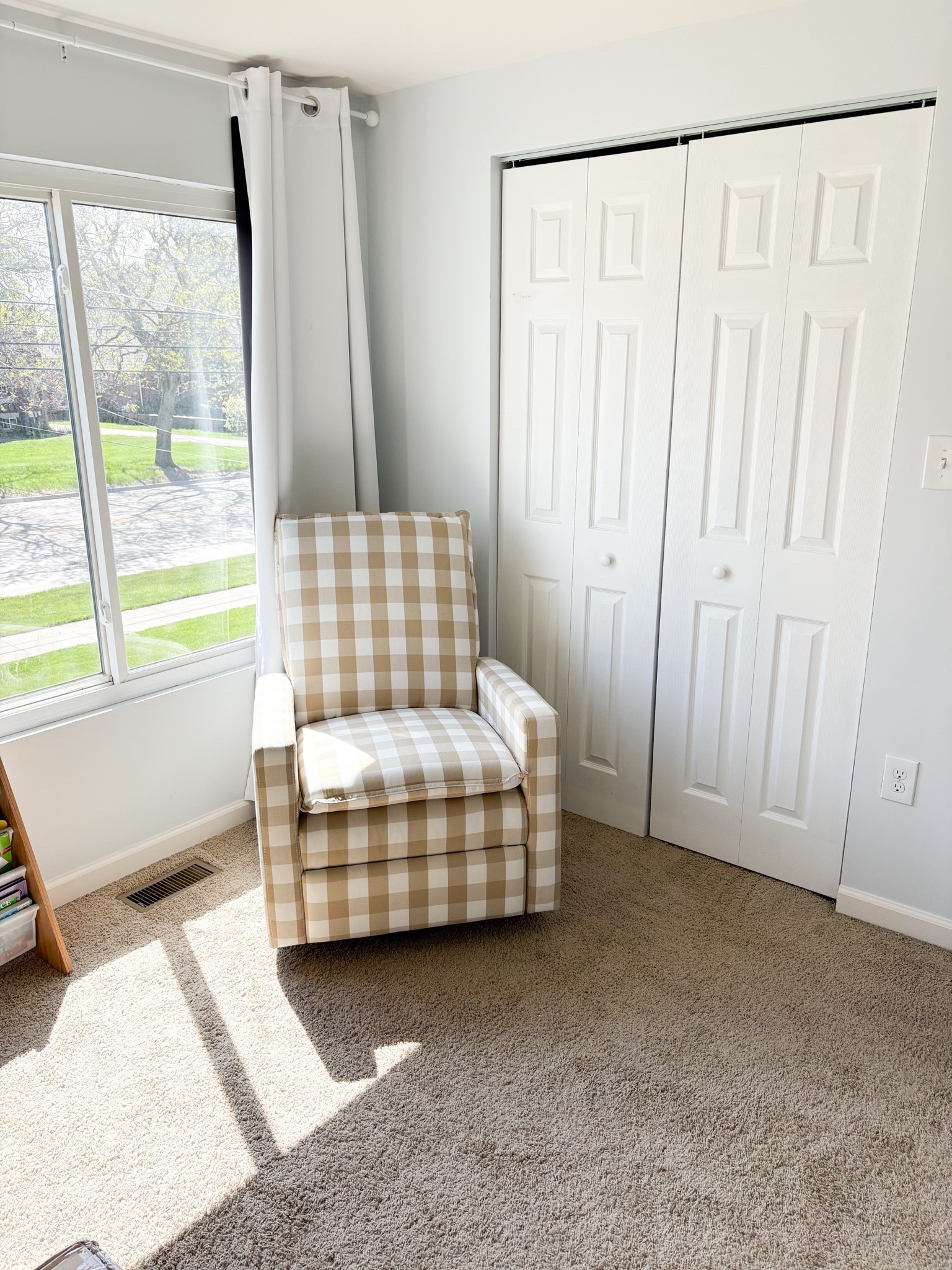 If you’re designing a nursery, invest in a chair you’ll actually love using. This gingham rocker reclines, swivels, and glides, and it ties our nautical nursery together beautifully. Comfortable enough for all the late nights ahead.

#LTKmorningroutine #LTKBaby #LTKBump