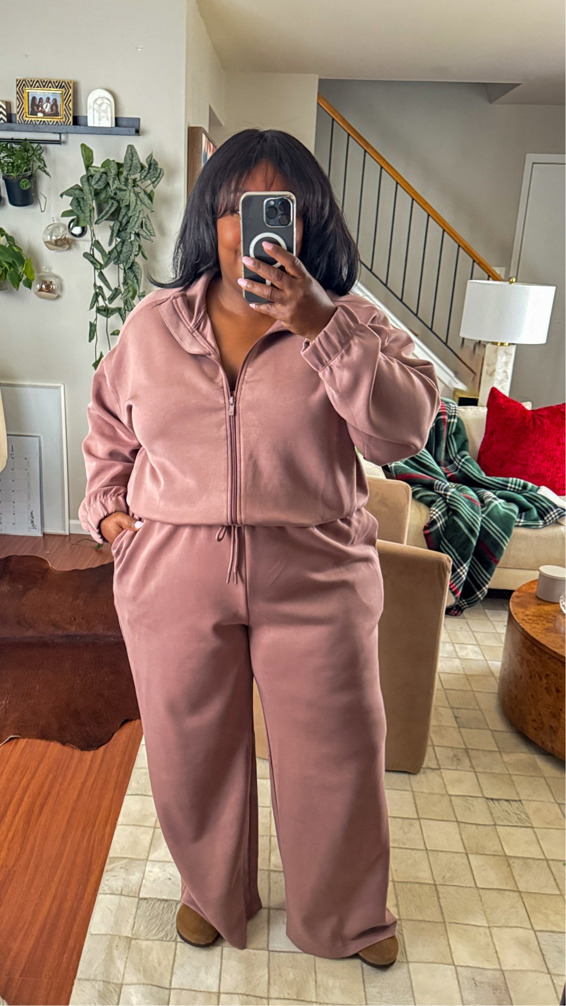 This plus-size co-ord is such great quality. It reminds me of Spanx Air Essentials, but at a fraction of the cost. 

I’m wearing a size 1X jacket and 3X bottoms (although I could have sized down). It also comes in black and green.

This is a plus-size athleisure, casual outfit idea.

#LTKPlusSize #LTKSaleAlert #LTKFindsUnder50