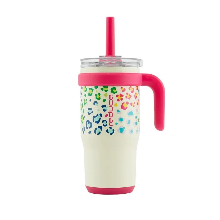 Reduce Coldee Kids Tumbler with Straw & Handle. Insulated Stainless Steel 18 oz, Cheetah Pink - W... | Walmart (US)