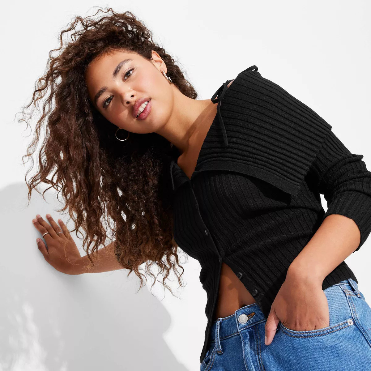 Women's Rib Off the Shoulder Sweater - Wild Fable™ | Target