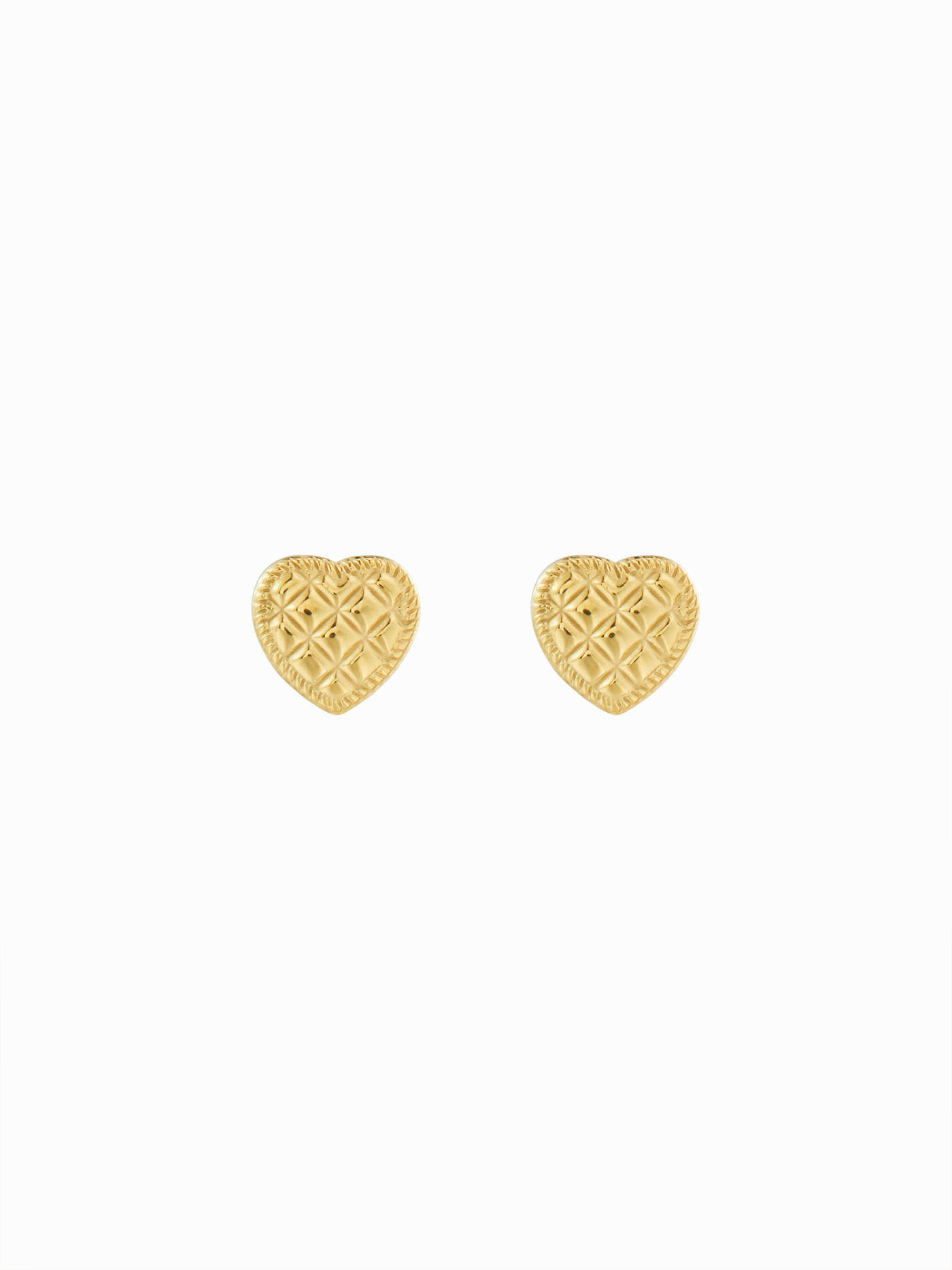 Valentine Titanium Steel TEXTURED HEART STUD EARRINGS For Work Date Daily Casual | Cider