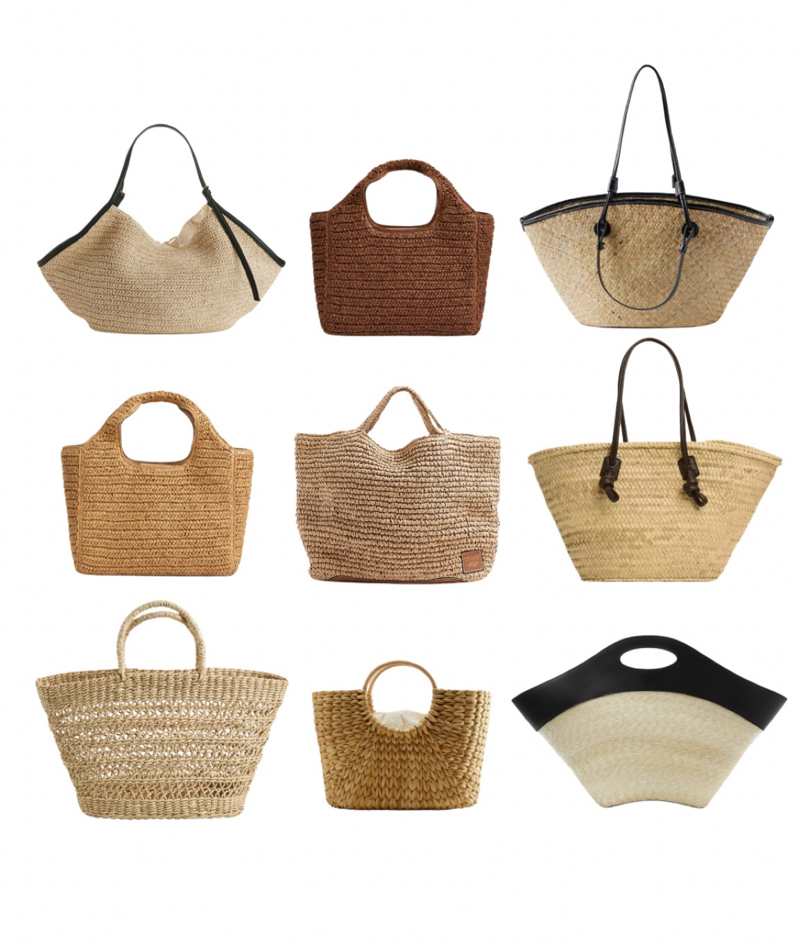 High street basket bag faves! So many gorg ones on the high street right now 👏🏼 

(Bottom left and middle are Zara) 

Basket bags; raffia bags, tote bags, summer bags, holiday bags, beach bags 

#LTKeurope #LTKuk #LTKsummer