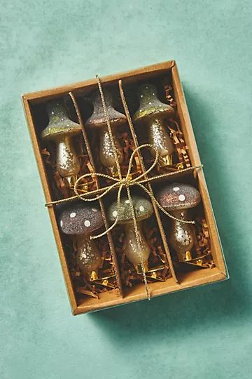 Mushroom Clip Ornaments, Set of 6 | Anthropologie (US)