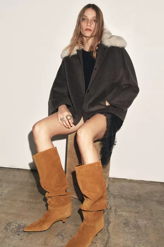 SUEDE HEELED BOOTS | Zara UK