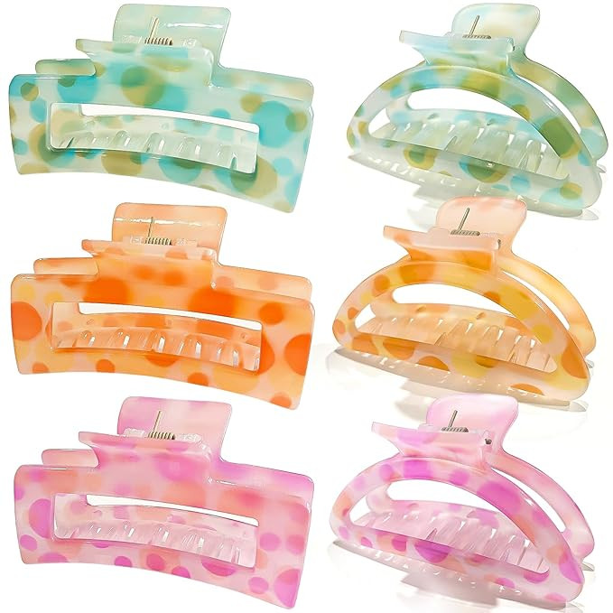 Cician Hair Claw Clips for Women Girls,6PCS Beach Hair Accessories,Square Cute Claw Clips for Thi... | Amazon (US)