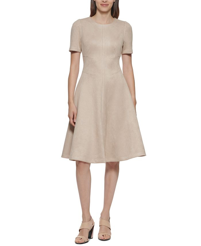 Faux-Suede A-Line Dress | Macys (US)