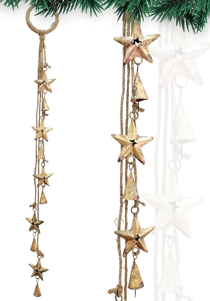 HIGHBIX Shabby Chic Hanging Bells Cluster – Rustic Handmade Metal Bell Décor for Wall, Door, G... | Amazon (US)
